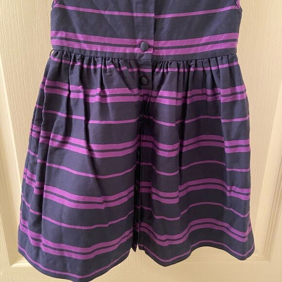 Ralph Lauren Striped Fit n Flare Dress Navy Blue and Purple Girls Size 24 Months - Picture 9 of 12